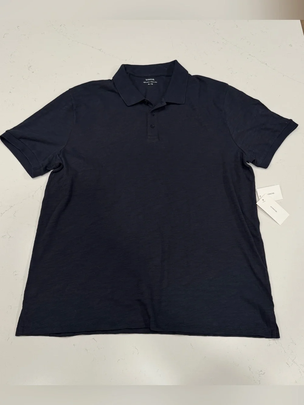 Vince Men's Coastal Blue Classic Slub Polo NWT - XL